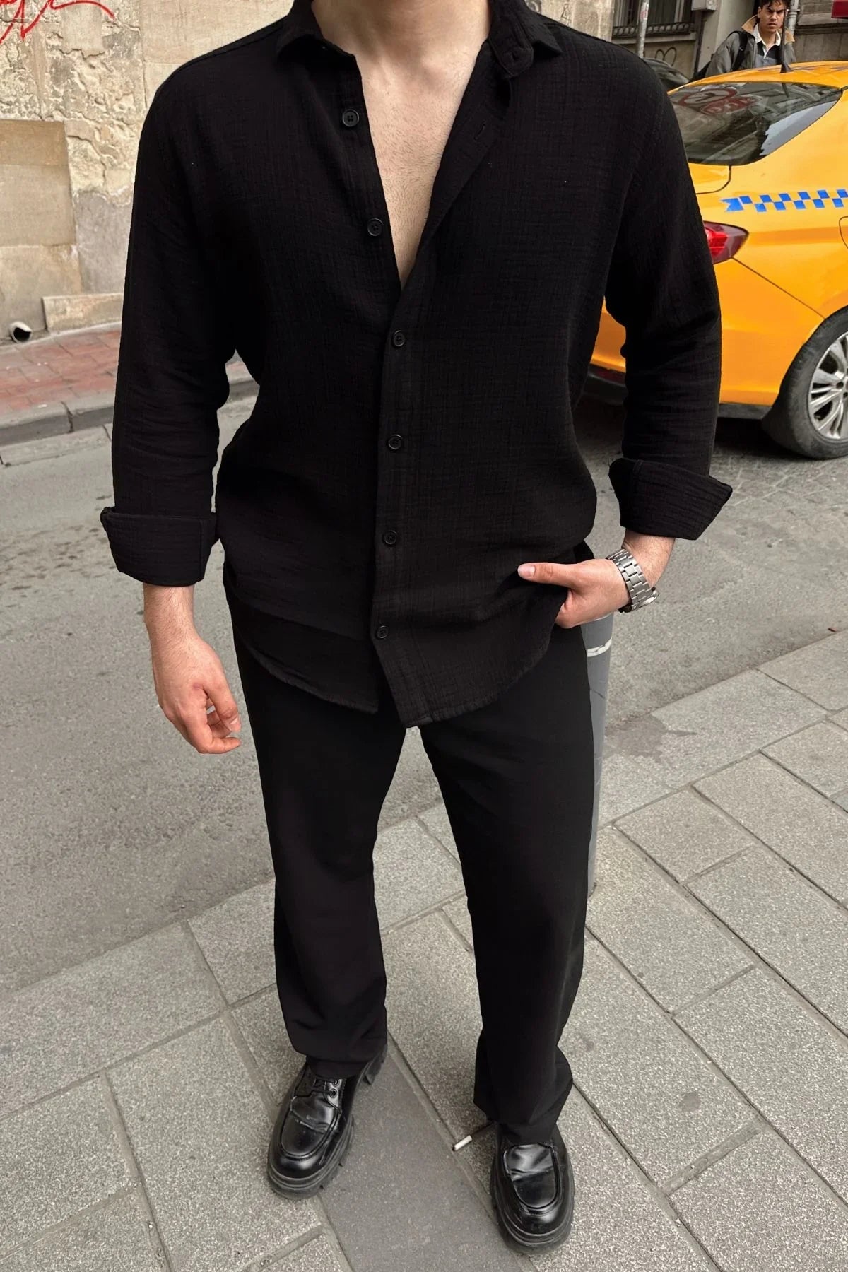 tap-erkek-oversize-pamuk-gomlek-22153 - Livio Ferri