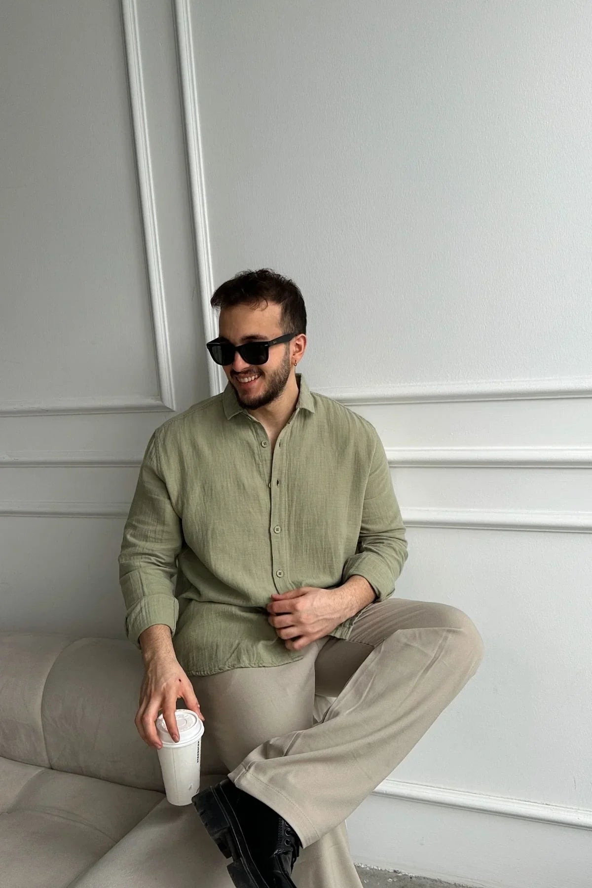 tap-erkek-oversize-pamuk-gomlek-22158 - Livio Ferri