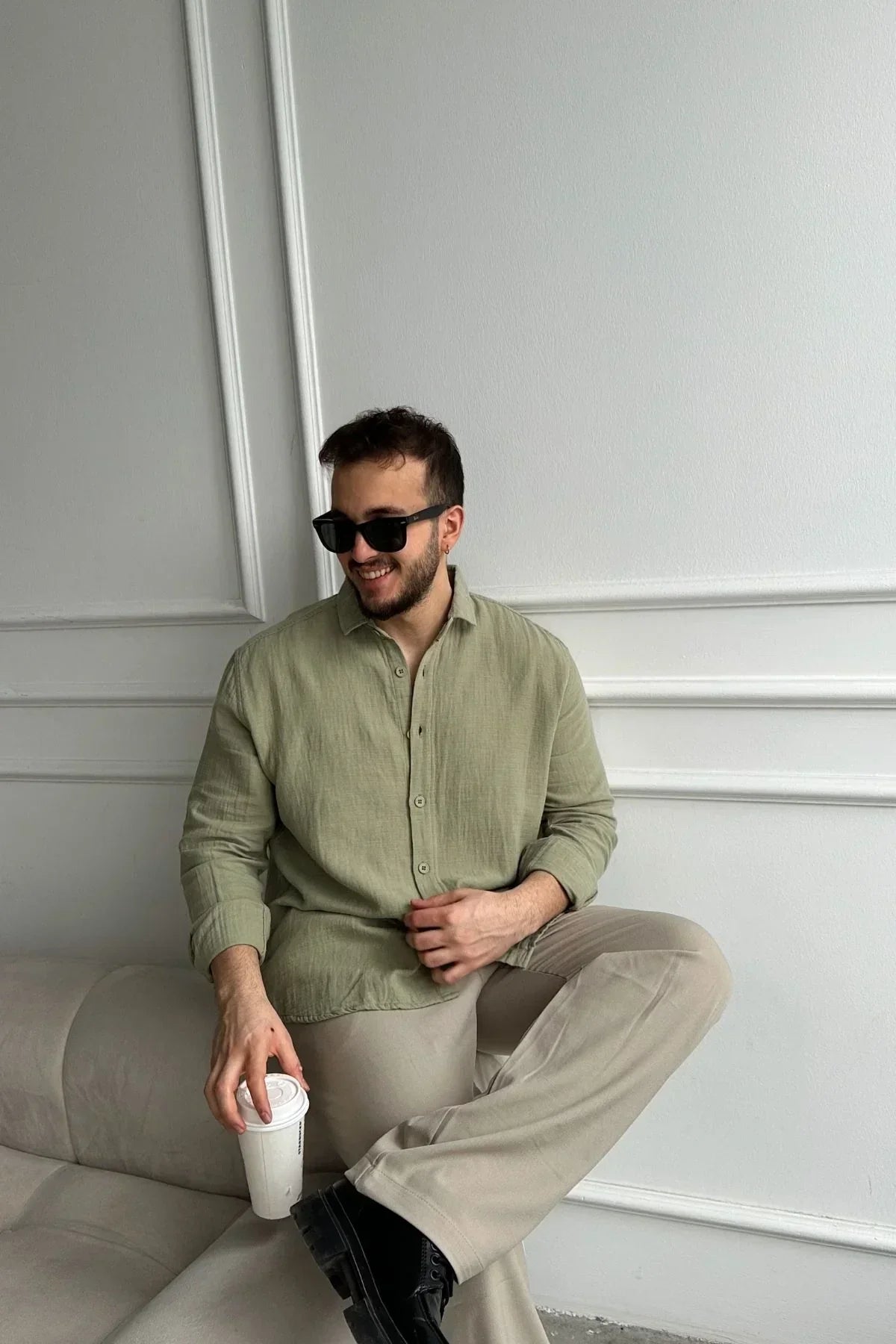 Tap Erkek Oversize Pamuk Gömlek - Livio Ferri