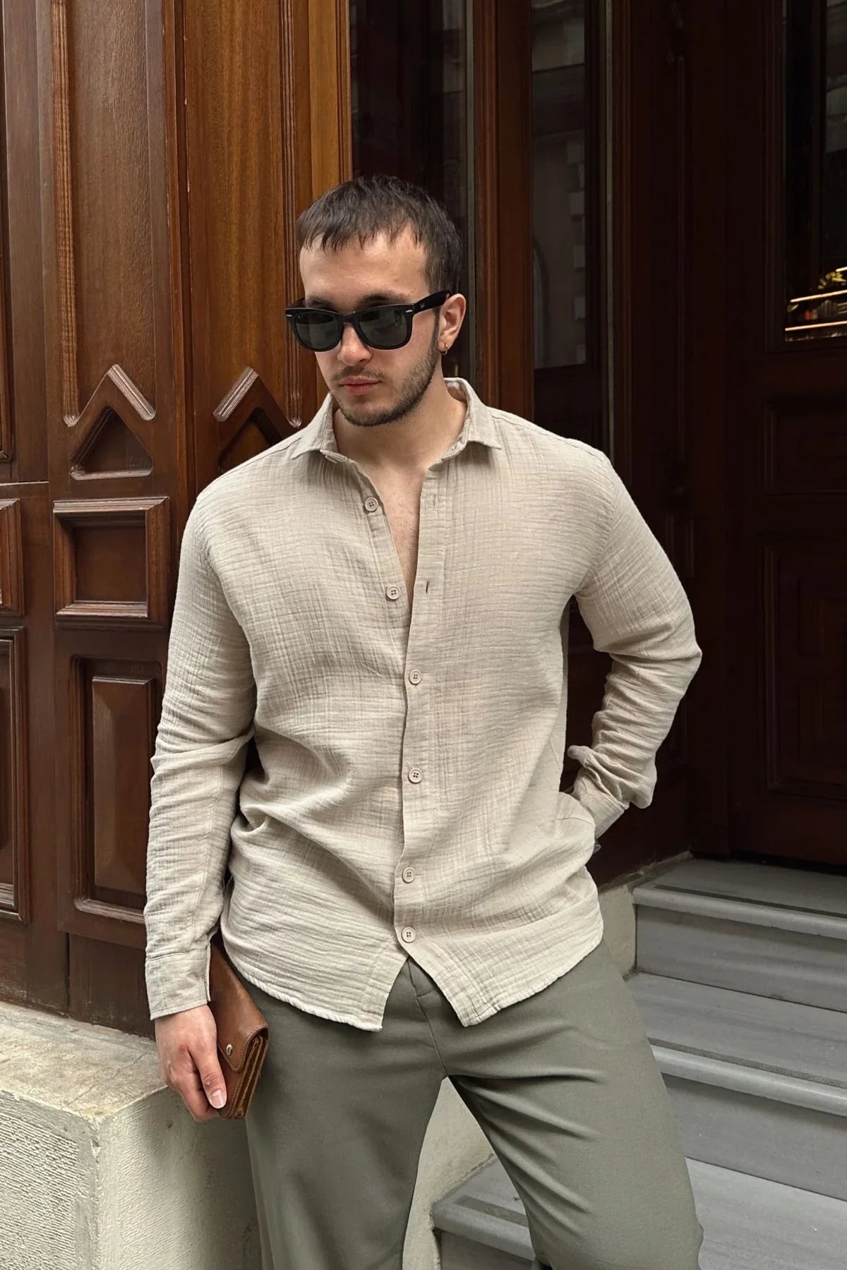 tap-erkek-oversize-pamuk-gomlek-22161 - Livio Ferri