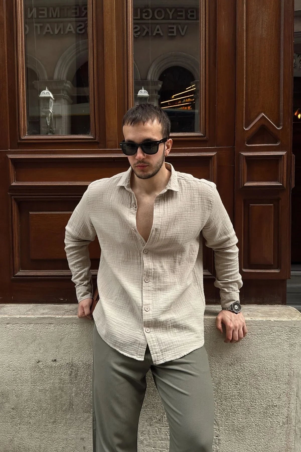 tap-erkek-oversize-pamuk-gomlek-22163 - Livio Ferri