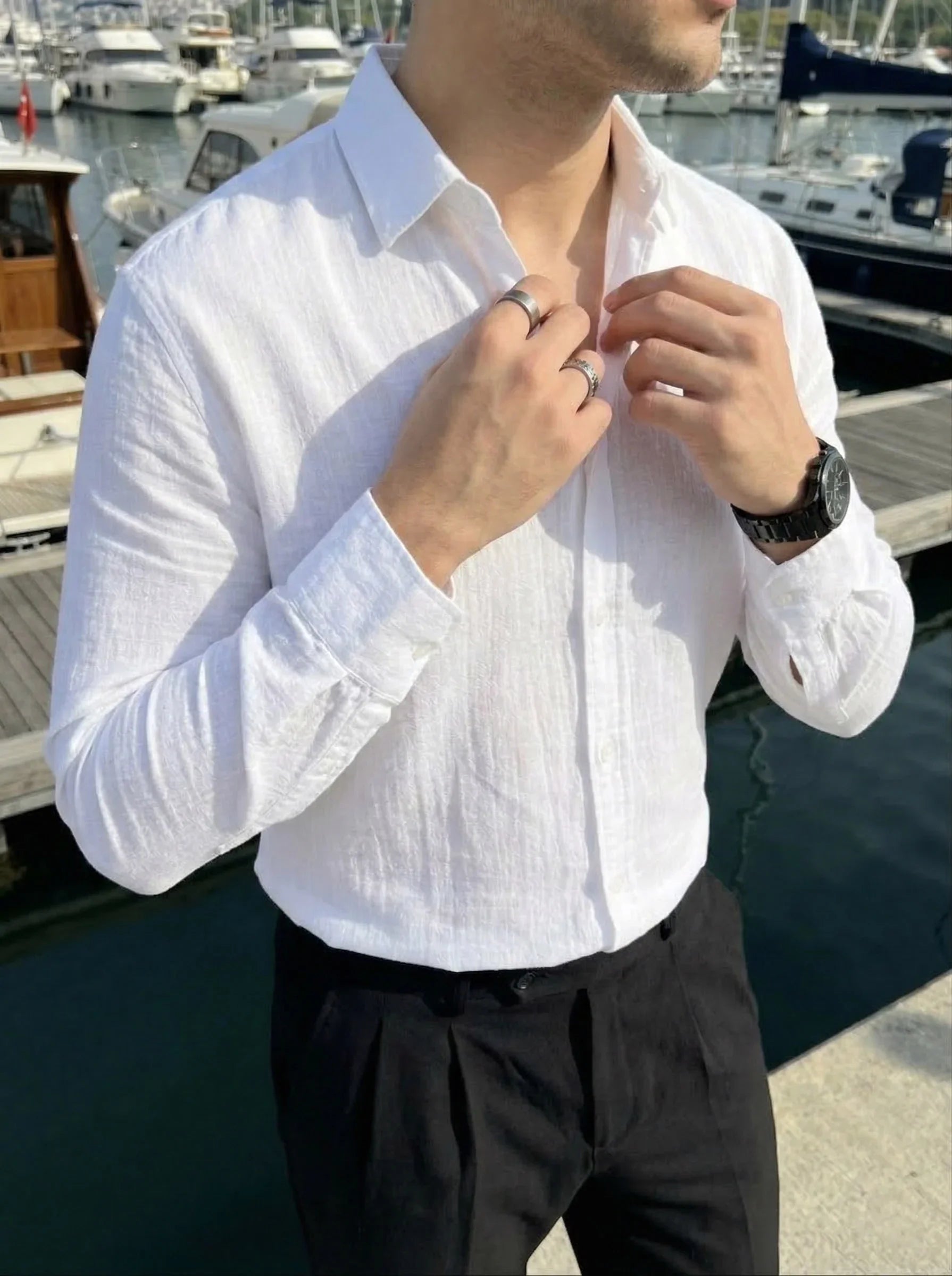 Tap Erkek Oversize Pamuk Gömlek - Livio Ferri