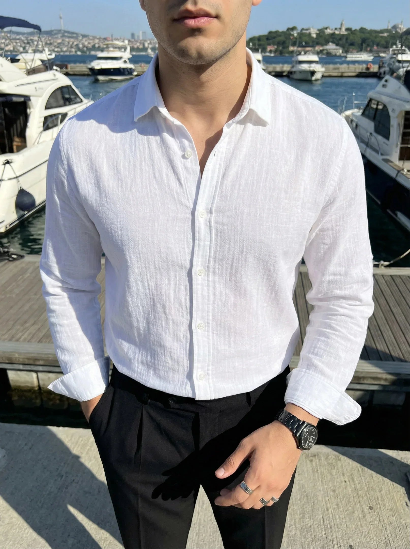Tap Erkek Oversize Pamuk Gömlek - Livio Ferri