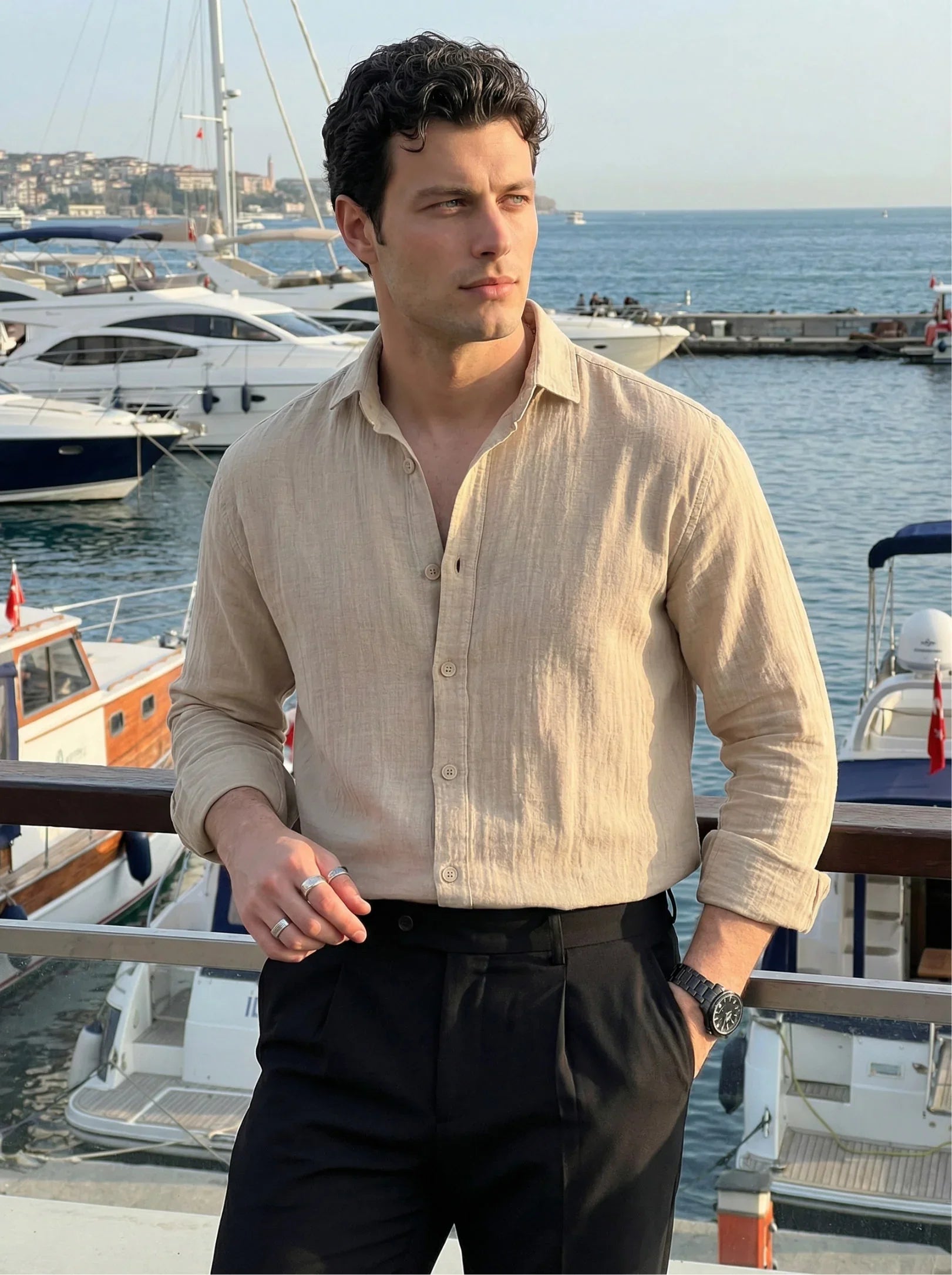 Tap Erkek Oversize Pamuk Gömlek - Livio Ferri