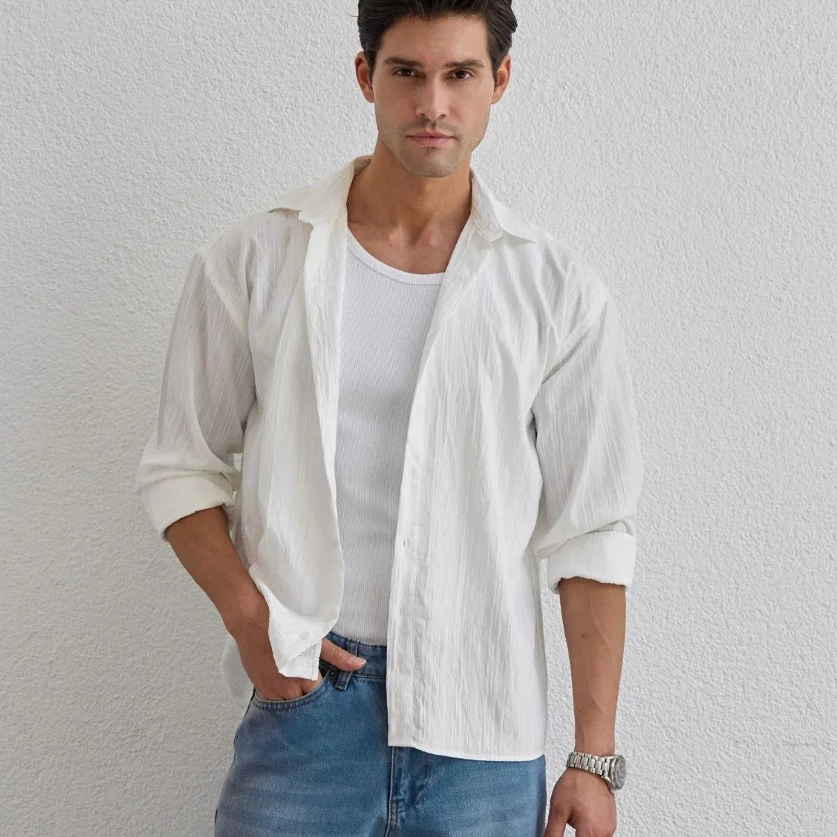 tugur-erkek-cizgili-oversize-premium-gomlek-soft-touch-refined-comfort-24450 - Livio Ferri