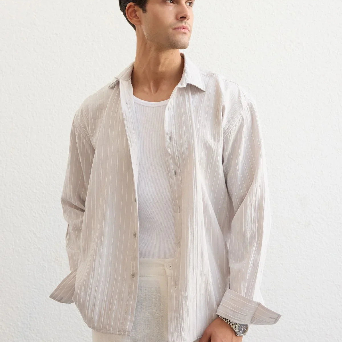 tugur-erkek-cizgili-oversize-premium-gomlek-soft-touch-refined-comfort-24453 - Livio Ferri