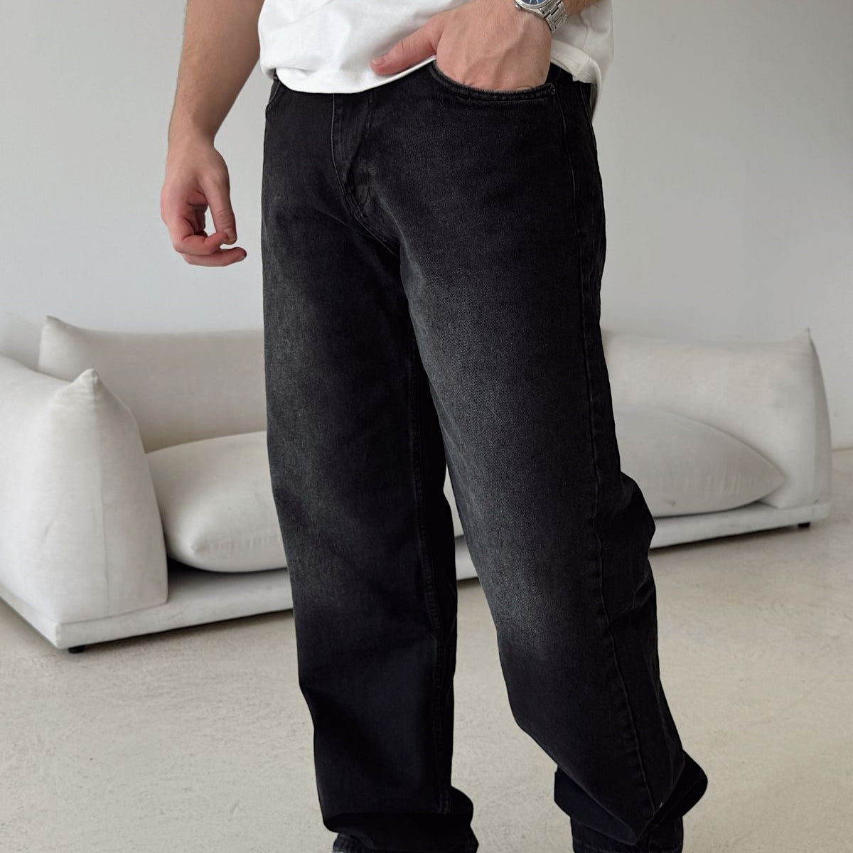 Wuhan %100 Pamuk Baggy Erkek Jean