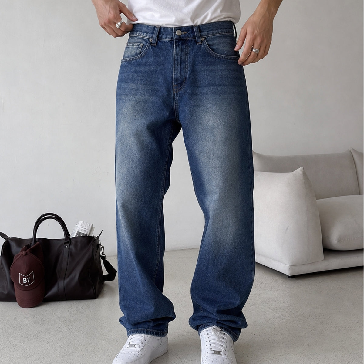 Wuhan %100 Pamuk Baggy Erkek Jean