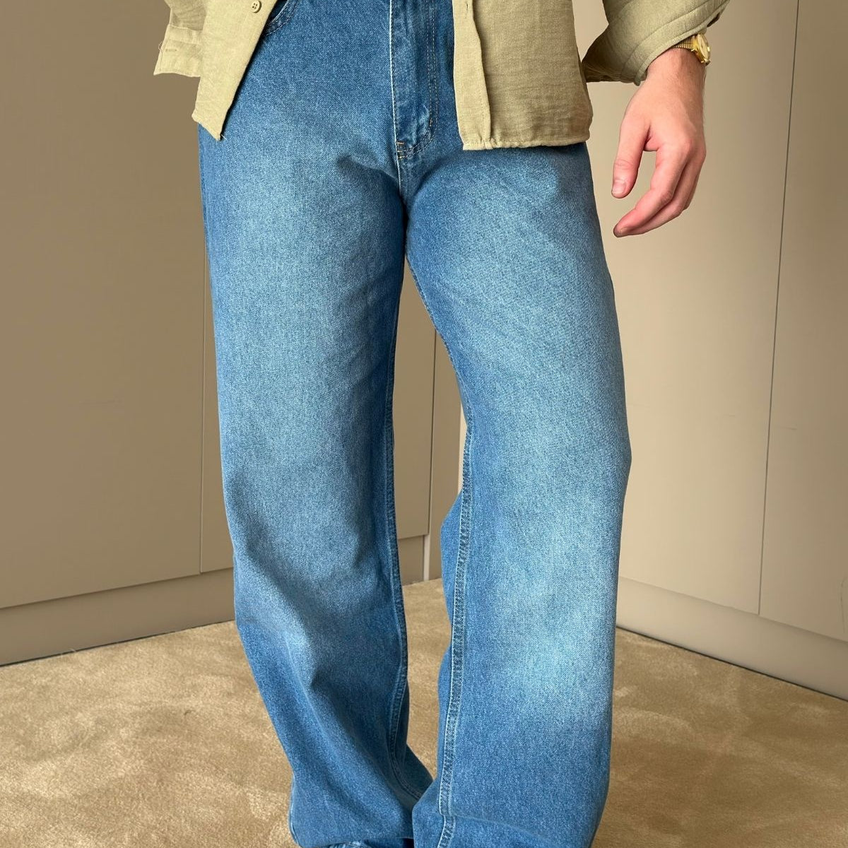 Wuhan %100 Pamuk Baggy Erkek Jean