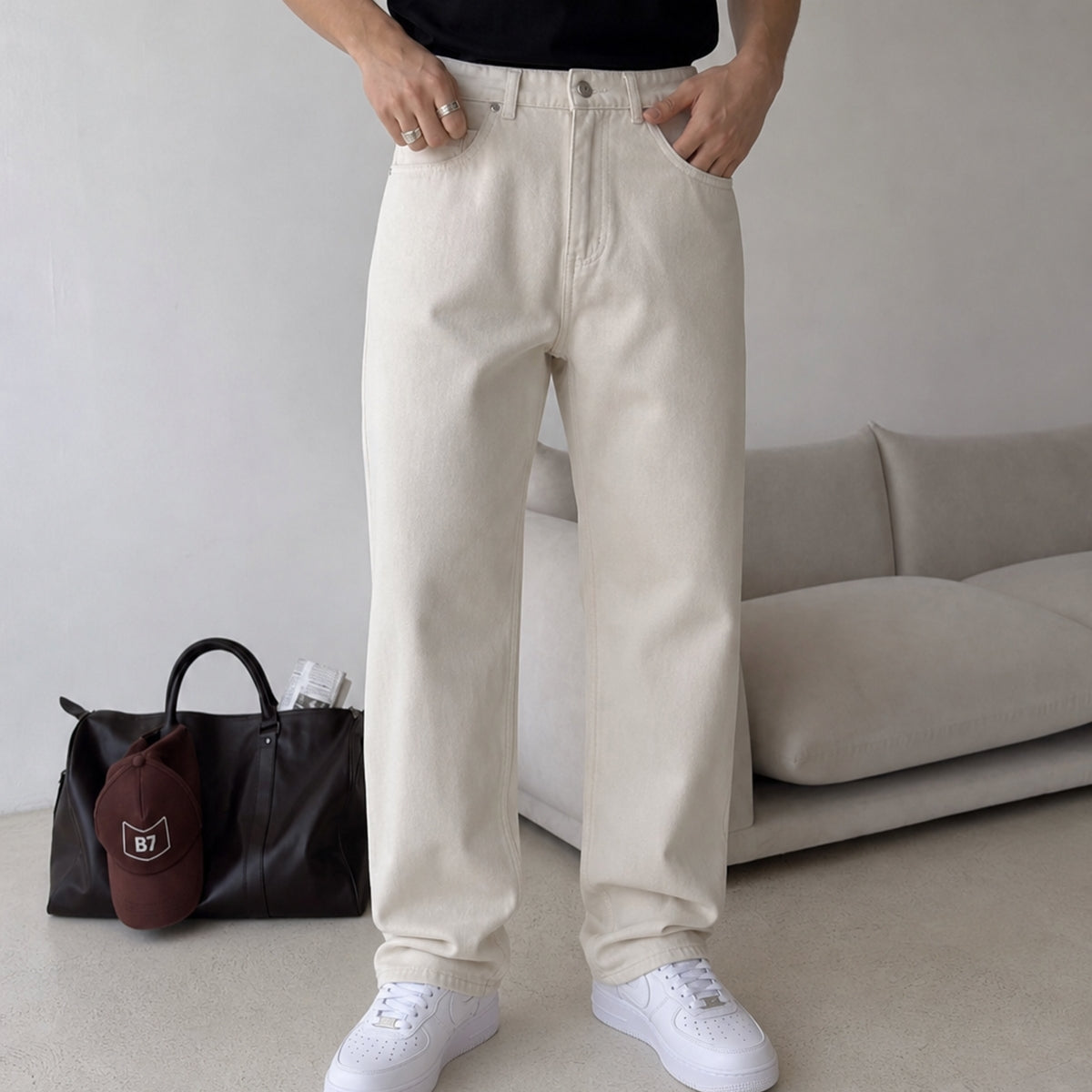 Wuhan %100 Pamuk Baggy Erkek Jean