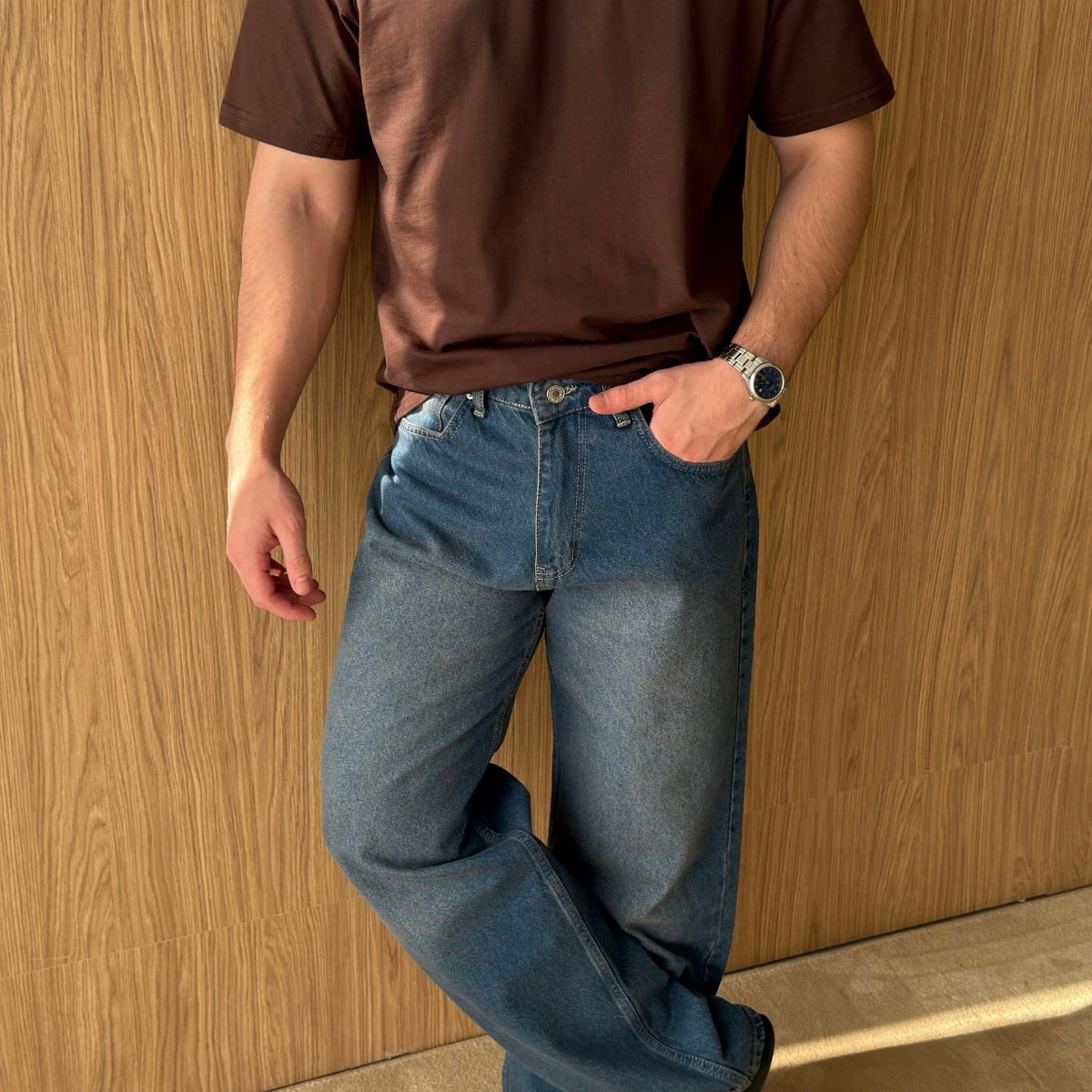 Wuhan %100 Pamuk Baggy Erkek Jean