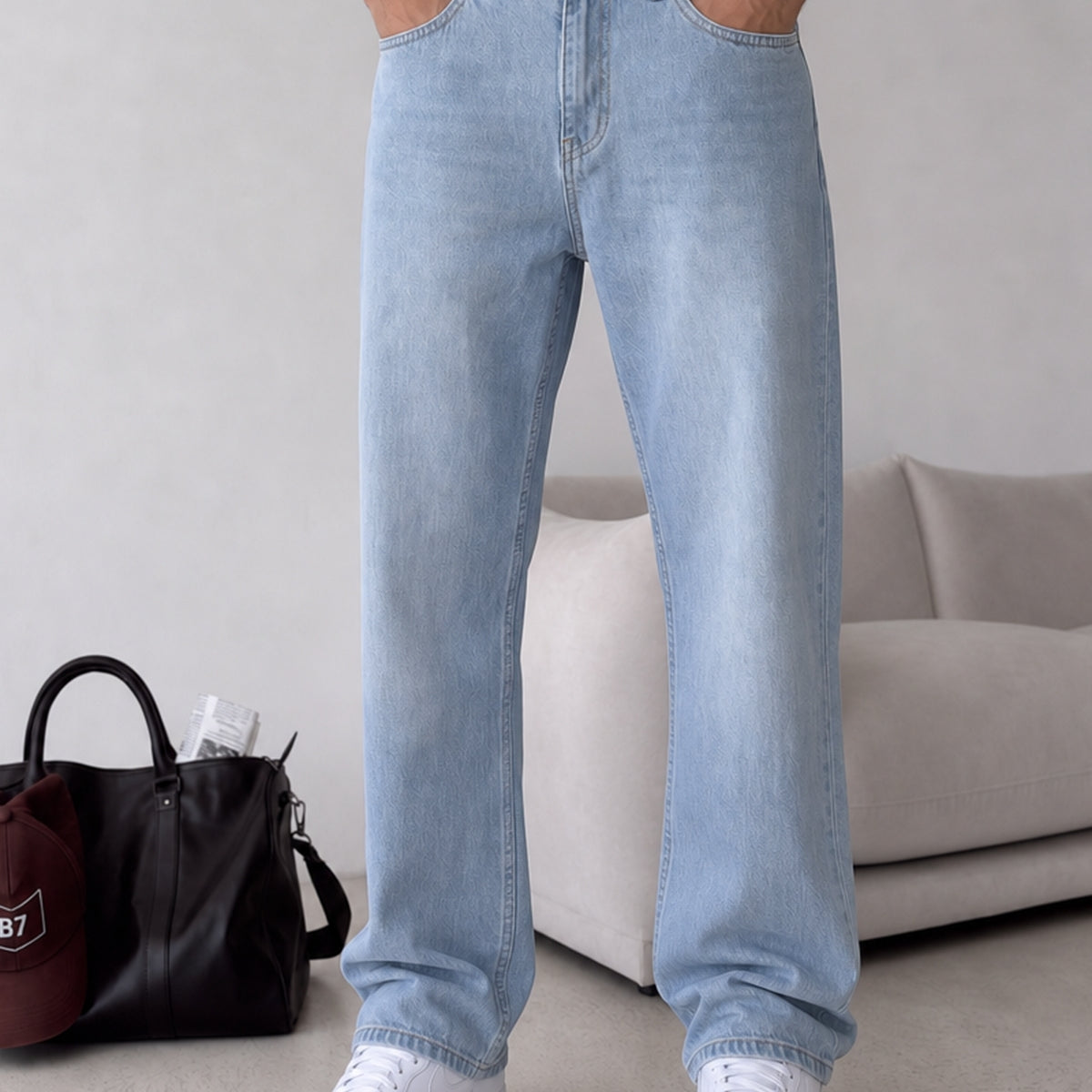 Wuhan %100 Pamuk Baggy Erkek Jean