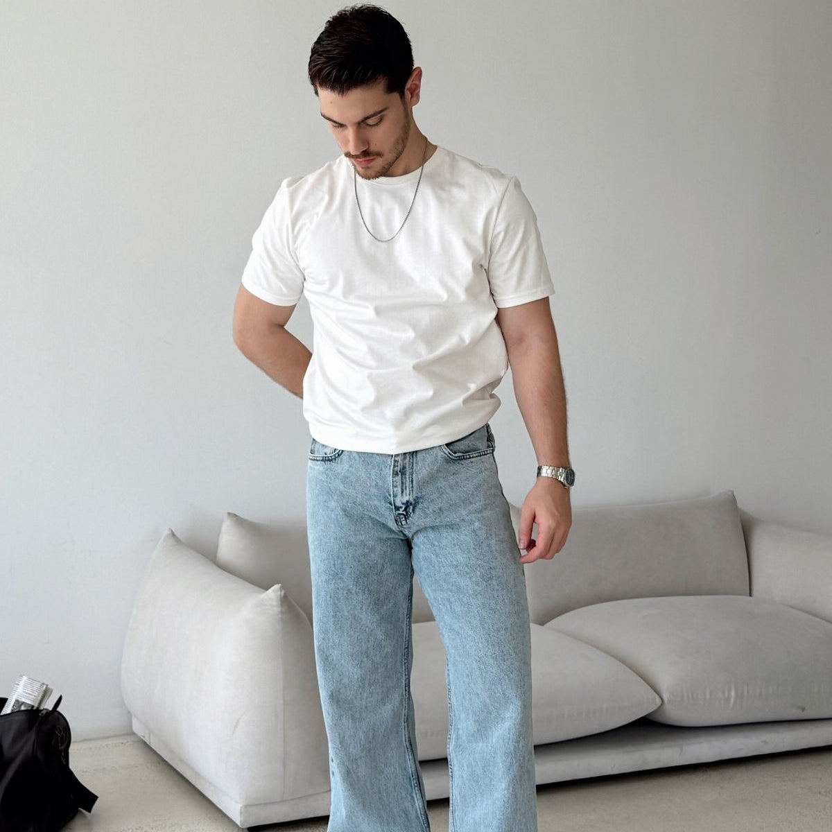 Wuhan %100 Pamuk Baggy Erkek Jean