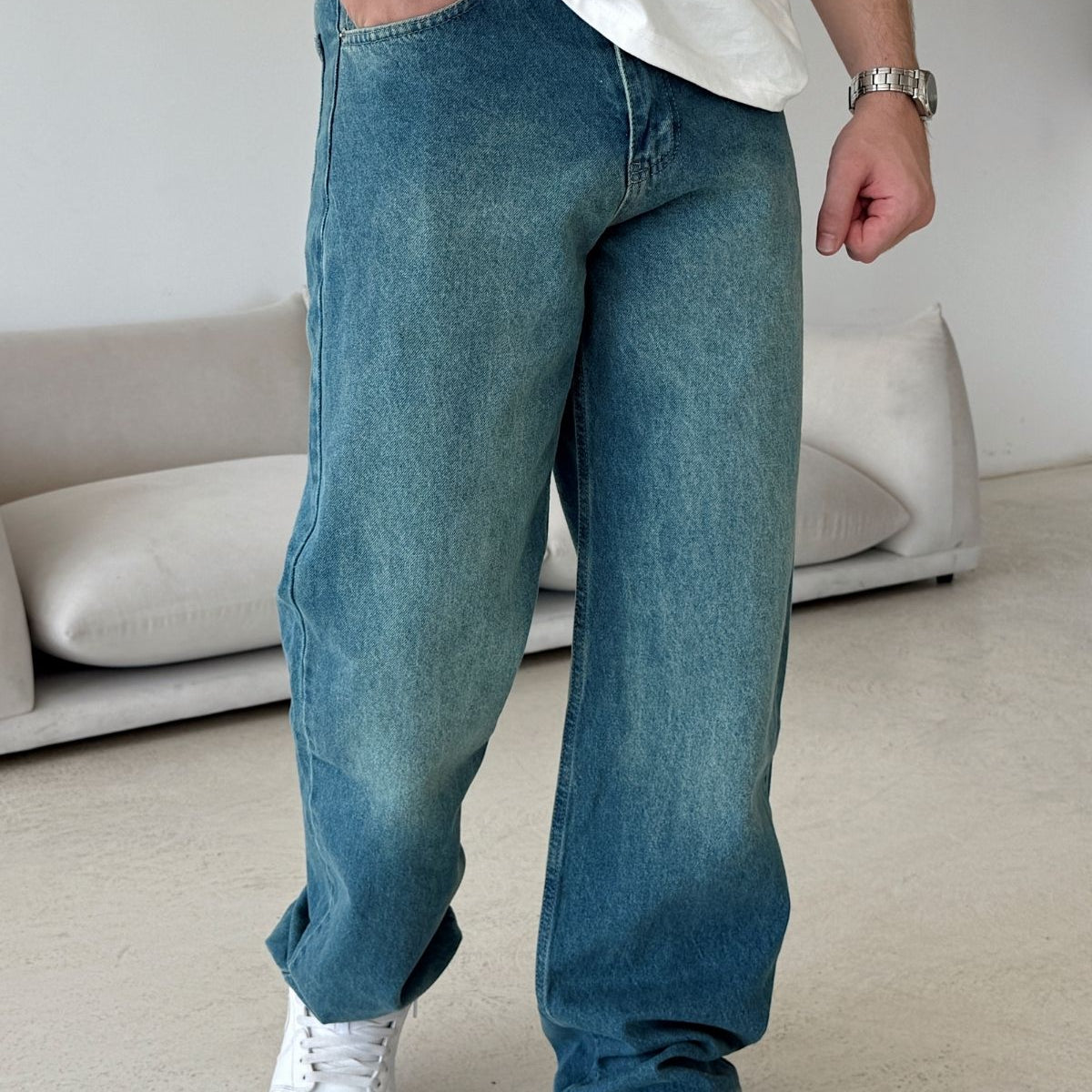 Wuhan %100 Pamuk Baggy Erkek Jean