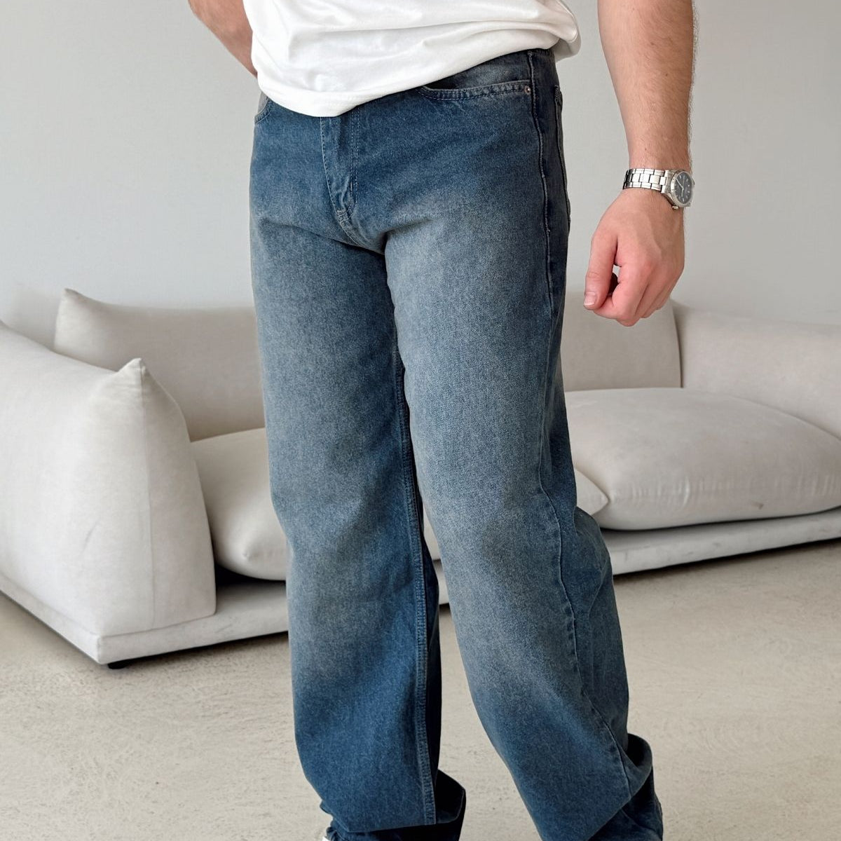 Wuhan %100 Pamuk Baggy Erkek Jean