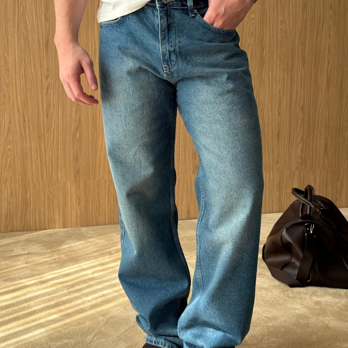 Wuhan %100 Pamuk Baggy Erkek Jean