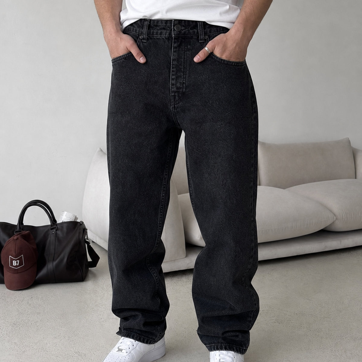 Wuhan %100 Pamuk Baggy Erkek Jean