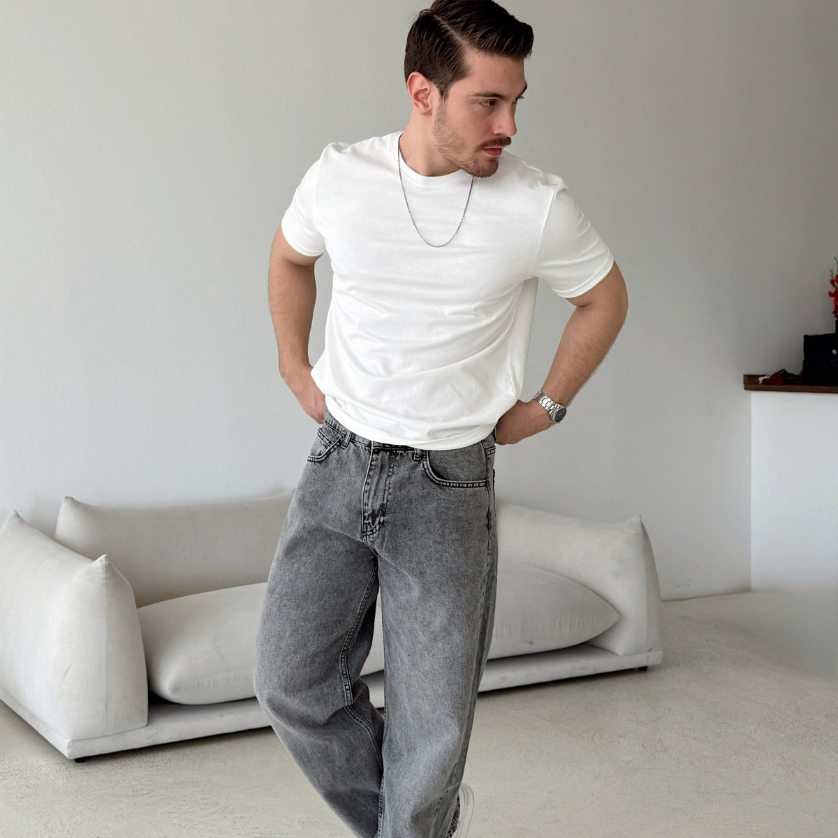 Wuhan %100 Pamuk Baggy Erkek Jean
