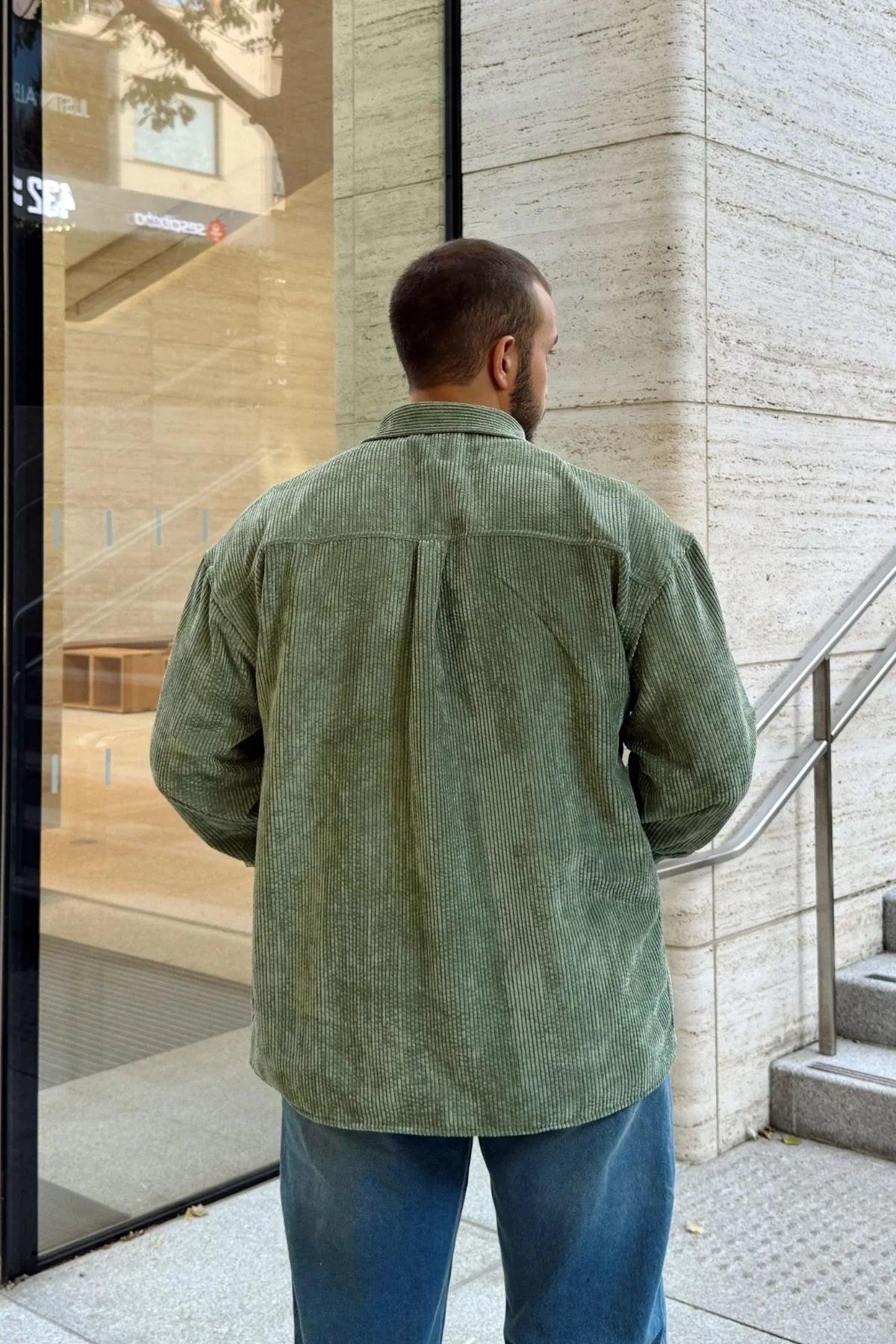 Yotau Erkek Oversize Fit Kadife Uzun Kollu Gömlek Ceket - Livio Ferri