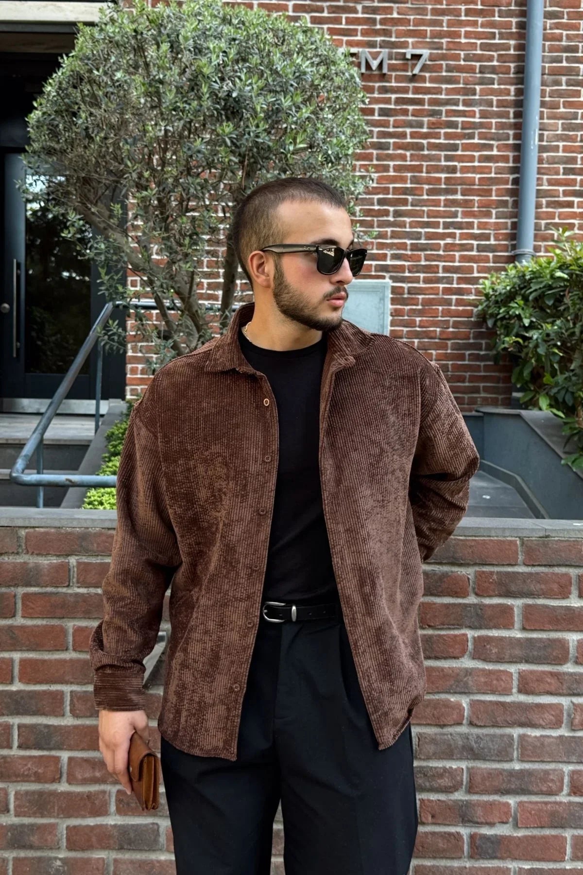 Yotau Erkek Oversize Fit Kadife Uzun Kollu Gömlek Ceket - Livio Ferri