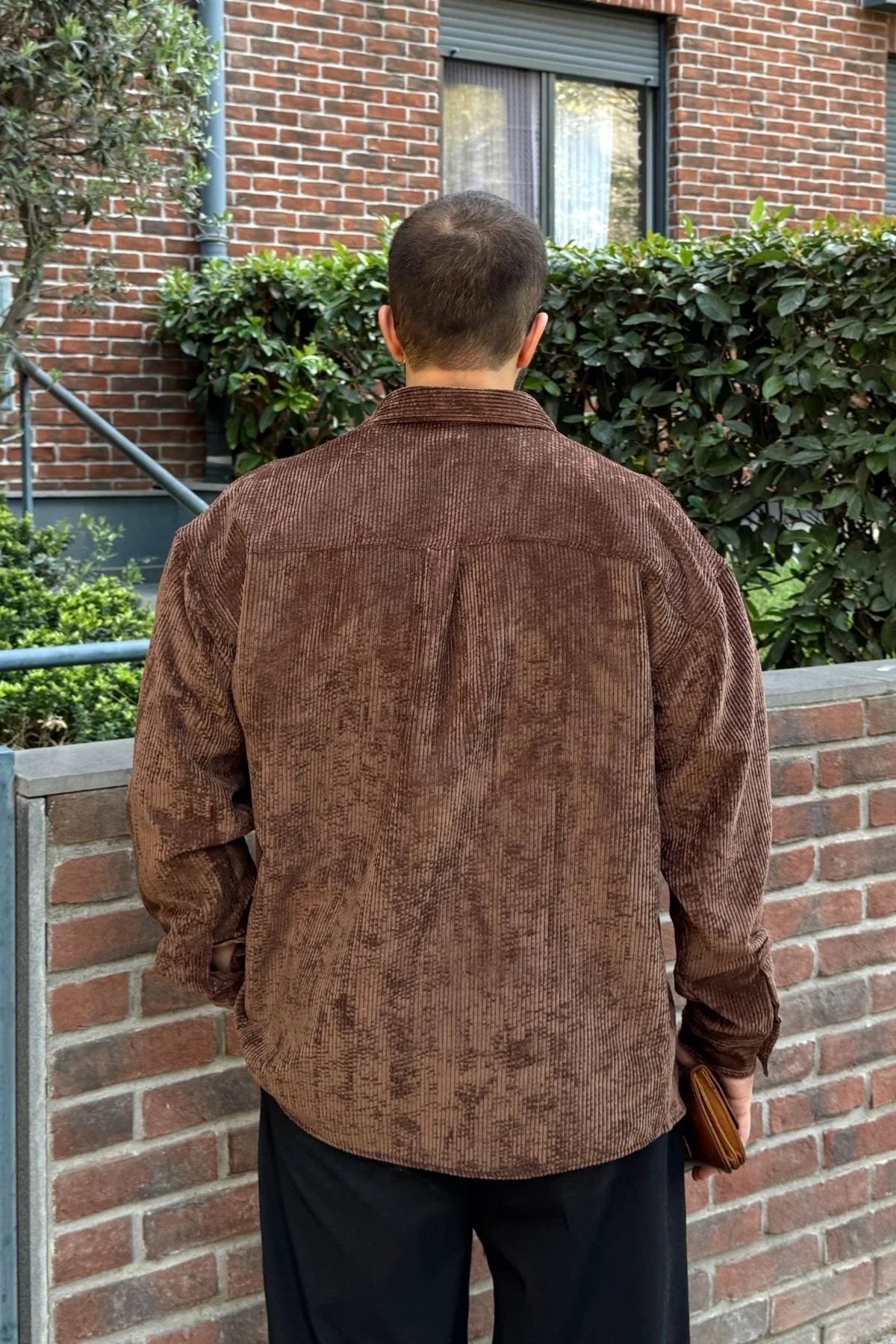 Yotau Erkek Oversize Fit Kadife Uzun Kollu Gömlek Ceket - Livio Ferri