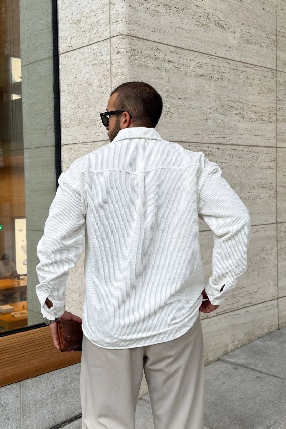 Yotau Erkek Oversize Fit Kadife Uzun Kollu Gömlek Ceket - Livio Ferri