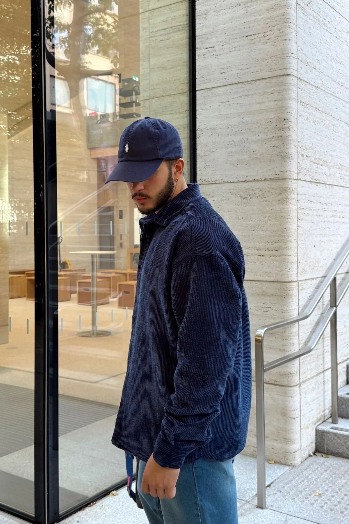 Yotau Erkek Oversize Fit Kadife Uzun Kollu Gömlek Ceket - Livio Ferri