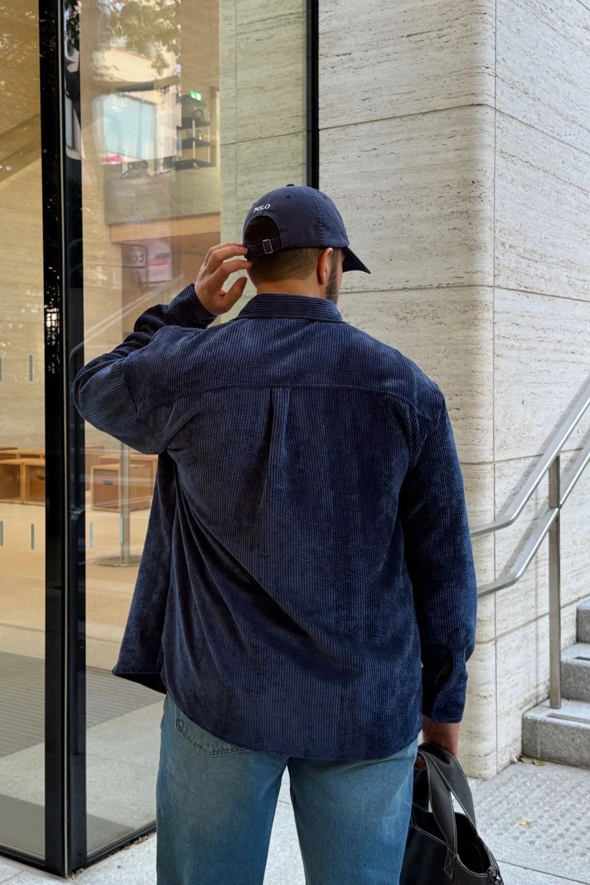 Yotau Erkek Oversize Fit Kadife Uzun Kollu Gömlek Ceket - Livio Ferri