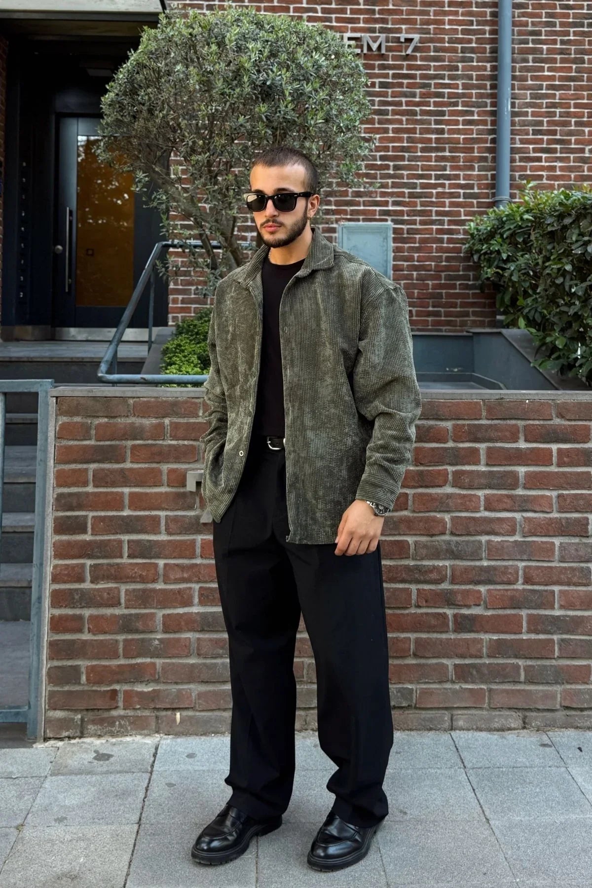 Yotau Erkek Oversize Fit Kadife Uzun Kollu Gömlek Ceket - Livio Ferri