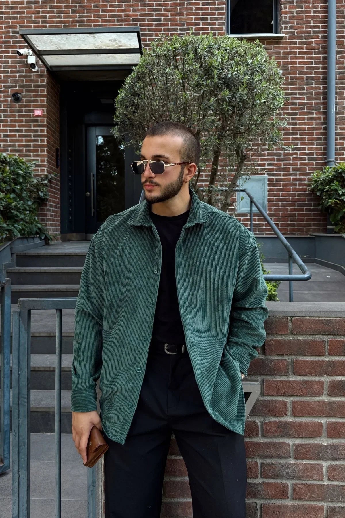 Yotau Erkek Oversize Fit Kadife Uzun Kollu Gömlek Ceket - Livio Ferri