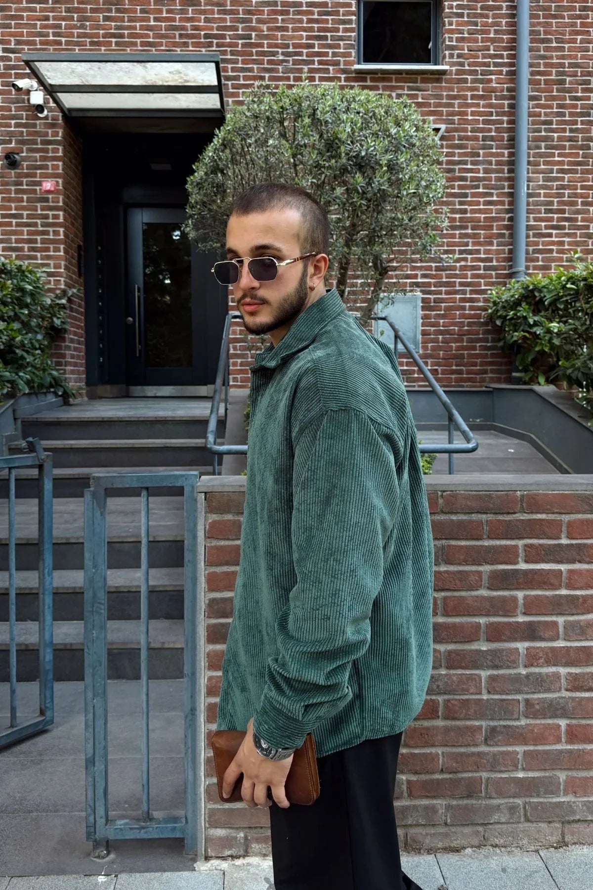 Yotau Erkek Oversize Fit Kadife Uzun Kollu Gömlek Ceket - Livio Ferri