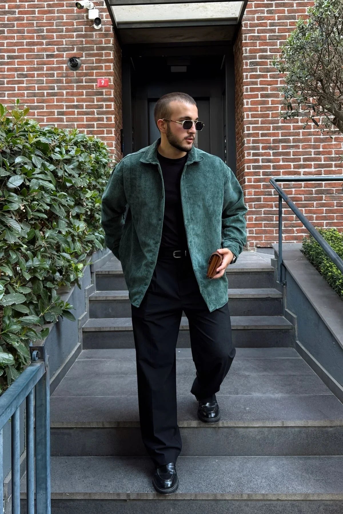 Yotau Erkek Oversize Fit Kadife Uzun Kollu Gömlek Ceket - Livio Ferri