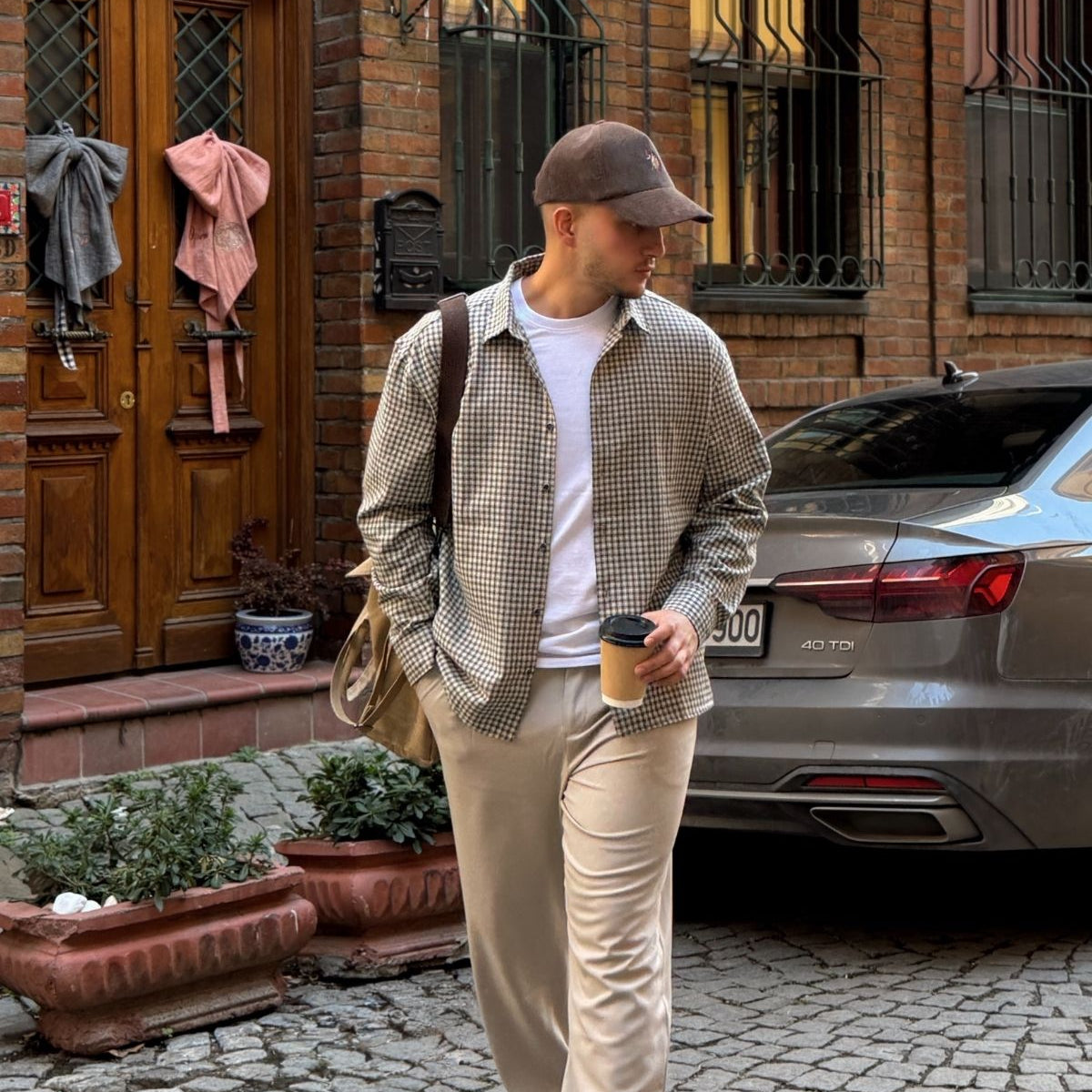 Yuan Oversize Fit %100 Pamuk Erkek Ekose Gömlek