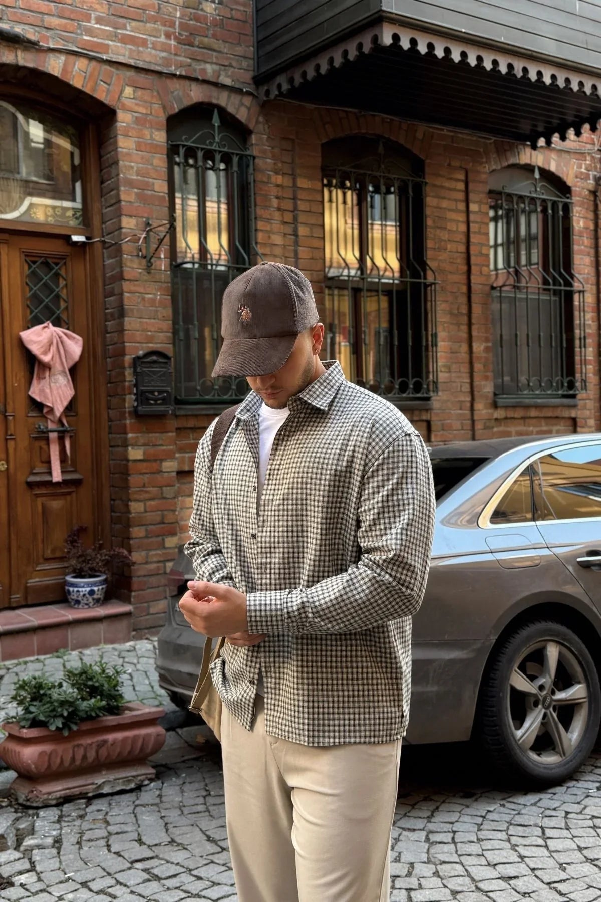 Yuan Oversize Fit %100 Pamuk Erkek Ekose Gömlek - Livio Ferri