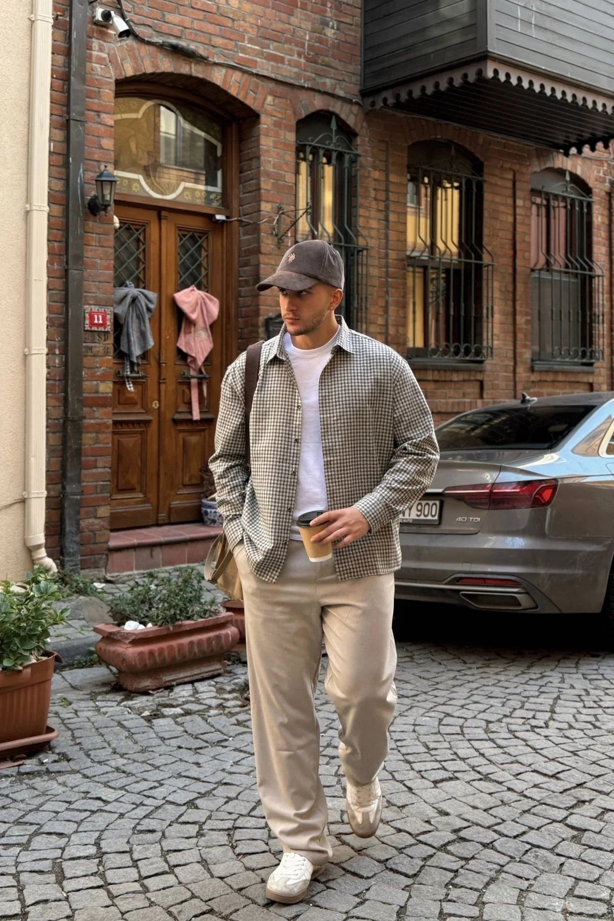 Yuan Oversize Fit %100 Pamuk Erkek Ekose Gömlek - Livio Ferri