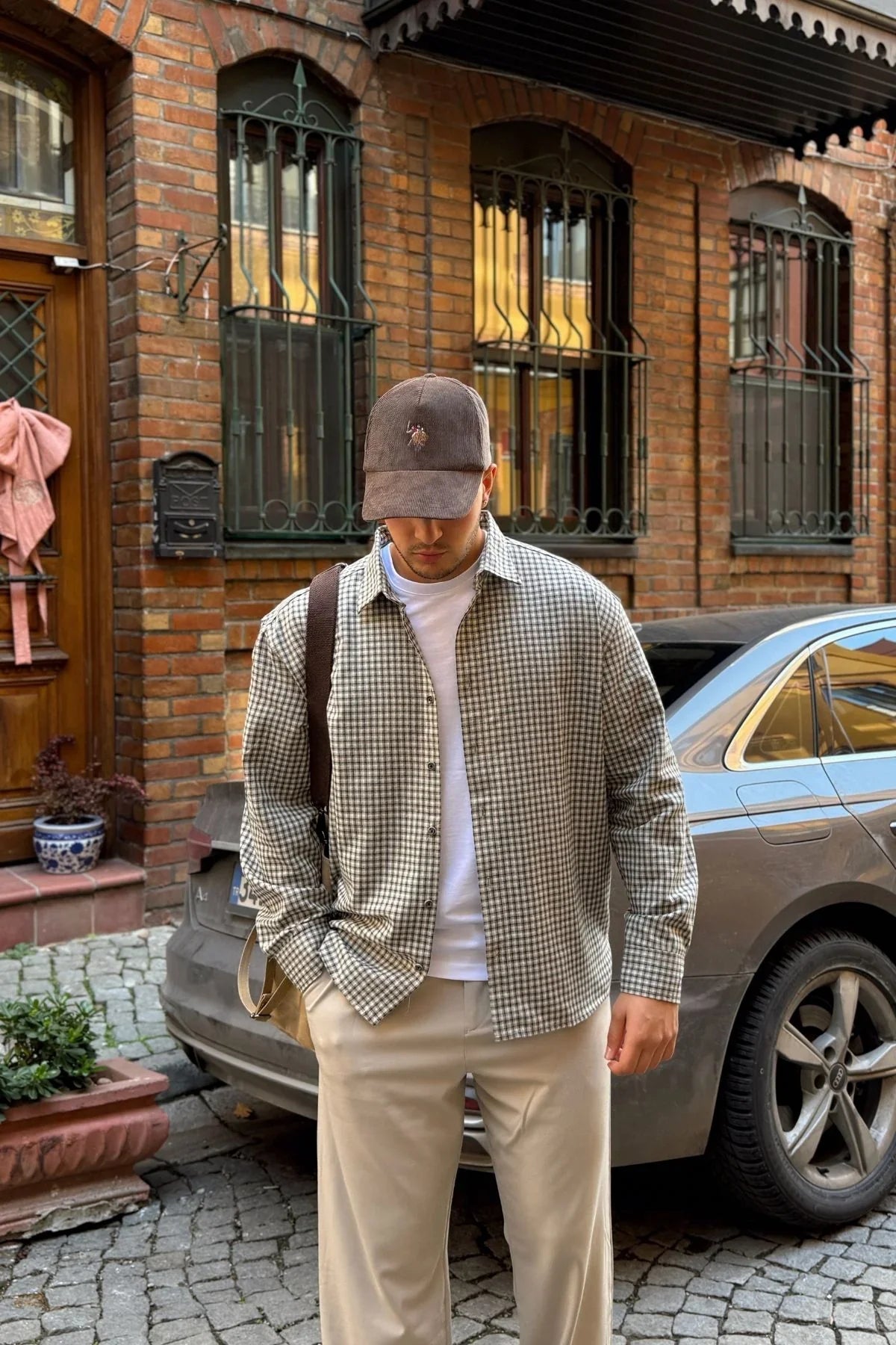 Yuan Oversize Fit %100 Pamuk Erkek Ekose Gömlek - Livio Ferri