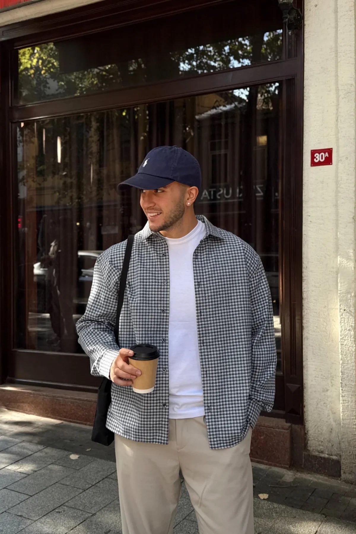 Yuan Oversize Fit %100 Pamuk Erkek Ekose Gömlek - Livio Ferri