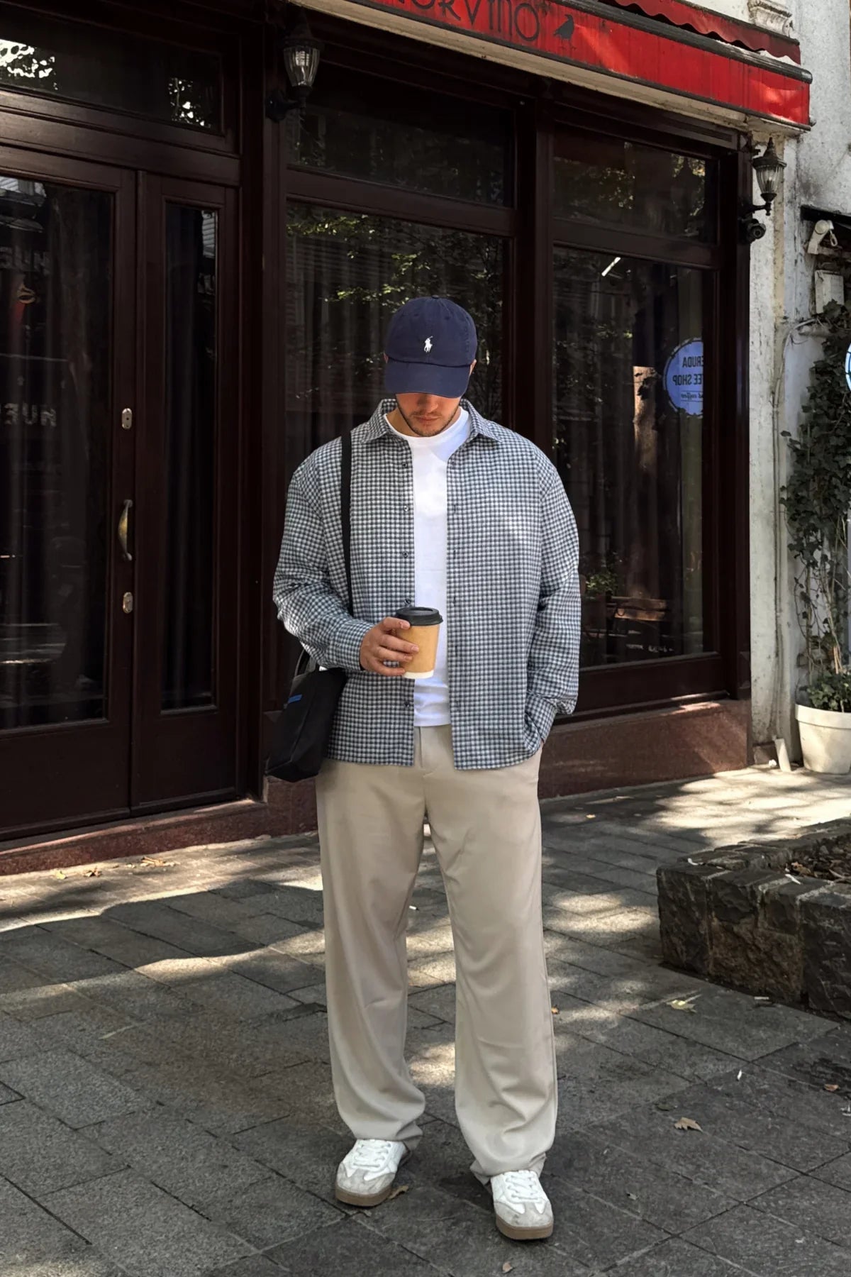 Yuan Oversize Fit %100 Pamuk Erkek Ekose Gömlek - Livio Ferri