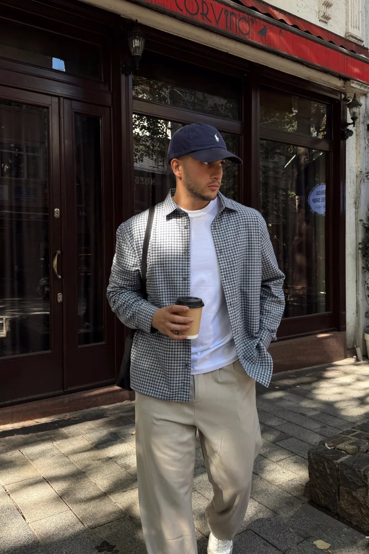 Yuan Oversize Fit %100 Pamuk Erkek Ekose Gömlek - Livio Ferri