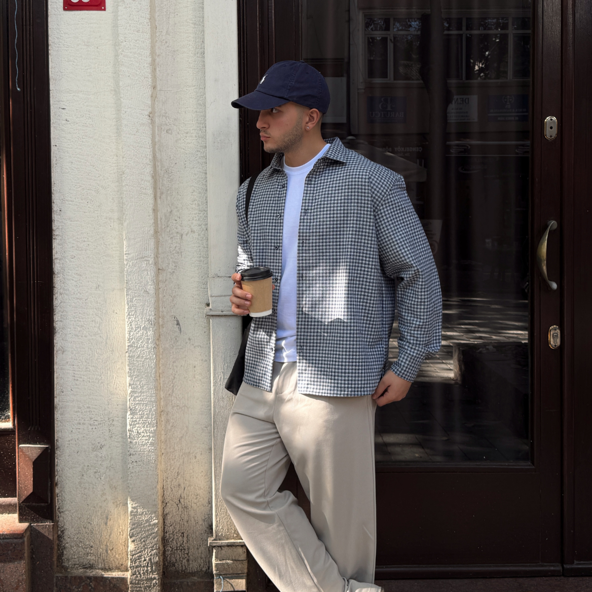 Yuan Oversize Fit %100 Pamuk Erkek Ekose Gömlek