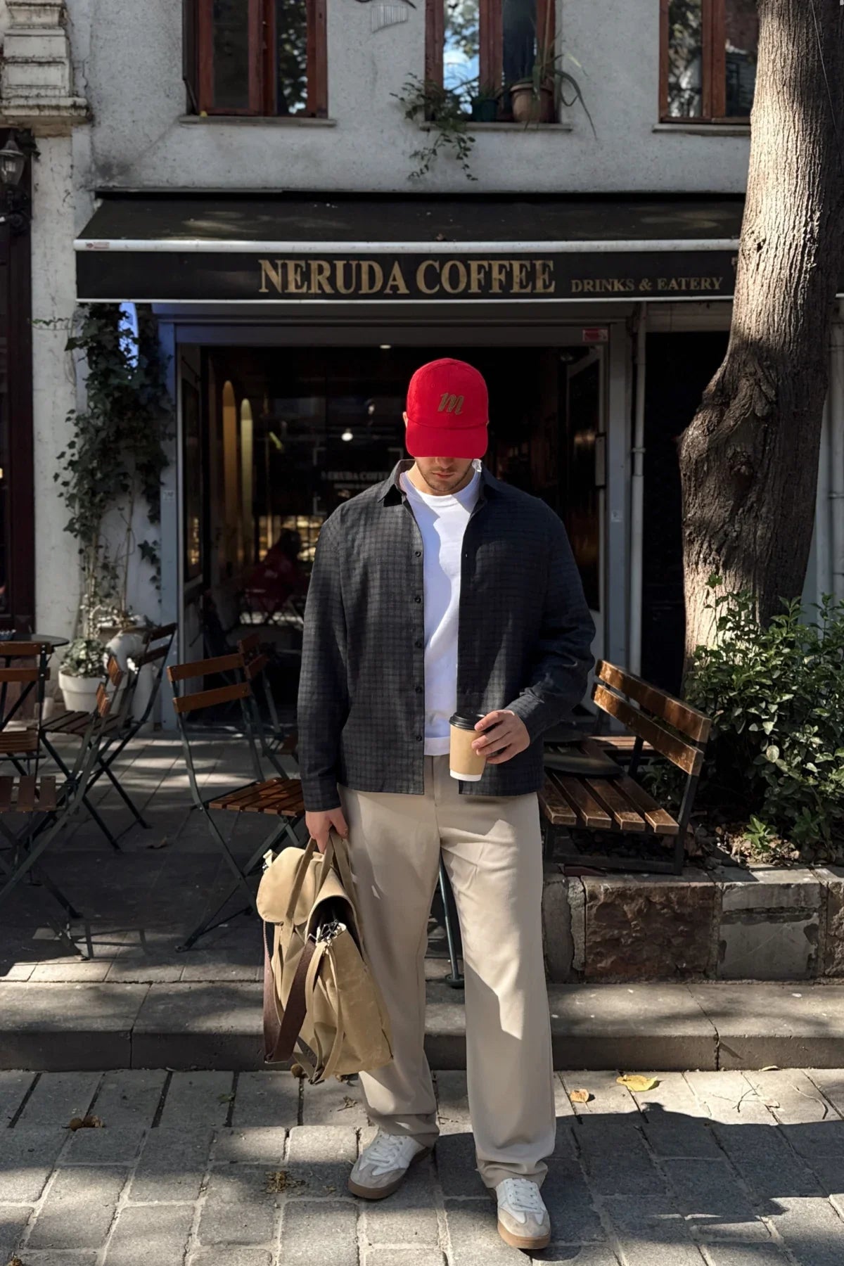 Yuan Oversize Fit %100 Pamuk Erkek Ekose Gömlek - Livio Ferri