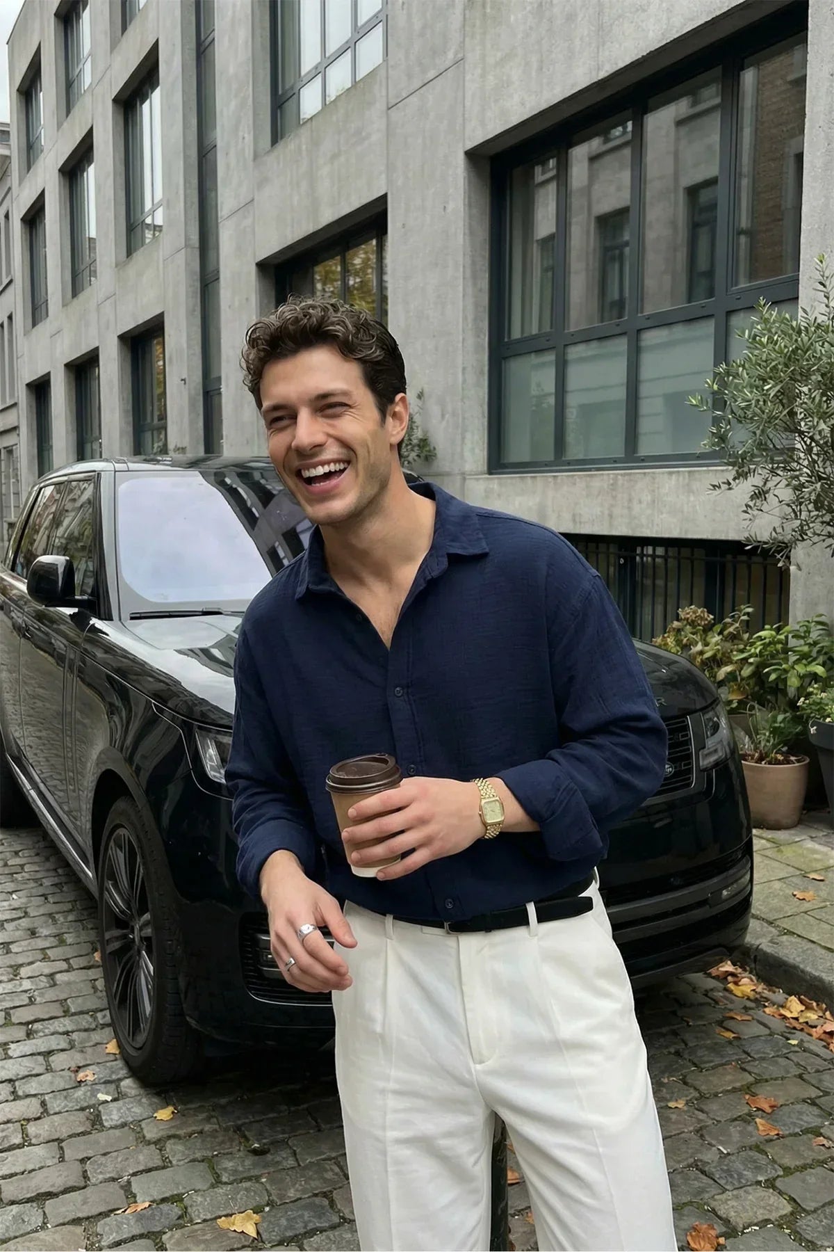Yurin Erkek Premium Müslin %100 Pamuk Oversize Uzun Kollu Gömlek - Livio Ferri