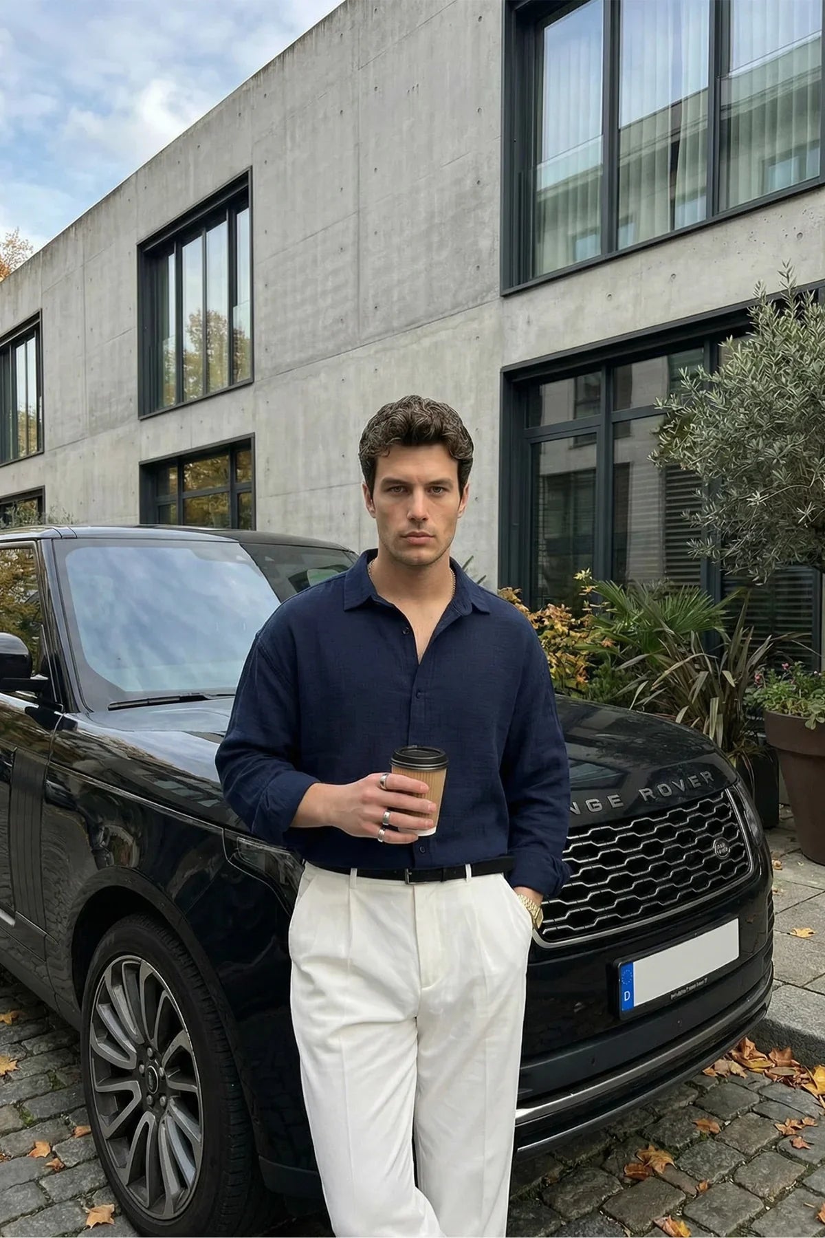 Yurin Erkek Premium Müslin %100 Pamuk Oversize Uzun Kollu Gömlek - Livio Ferri