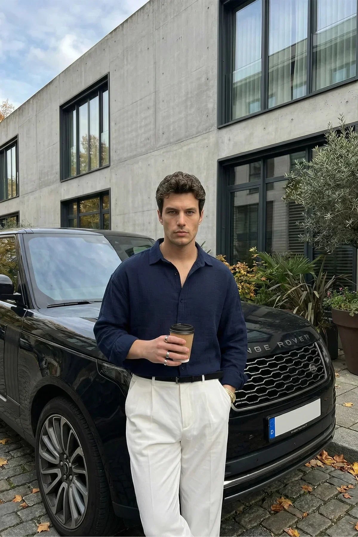 Yurin Erkek Premium Müslin %100 Pamuk Oversize Uzun Kollu Gömlek - Livio Ferri