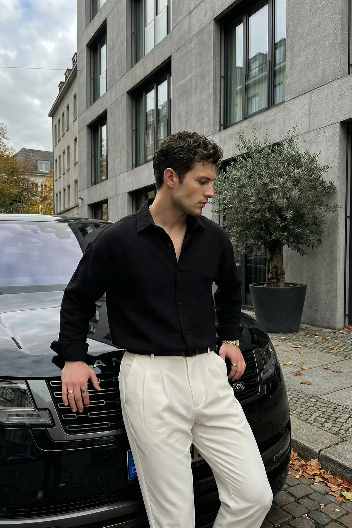 Yurin Erkek Premium Müslin %100 Pamuk Oversize Uzun Kollu Gömlek - Livio Ferri
