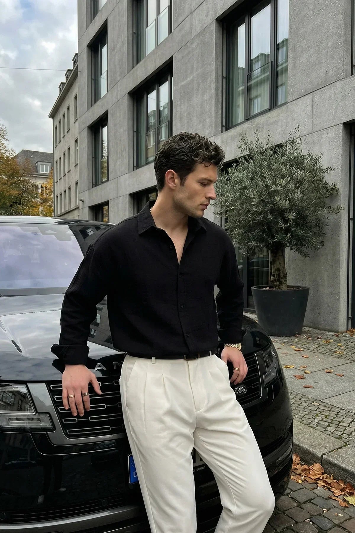 Yurin Erkek Premium Müslin %100 Pamuk Oversize Uzun Kollu Gömlek - Livio Ferri