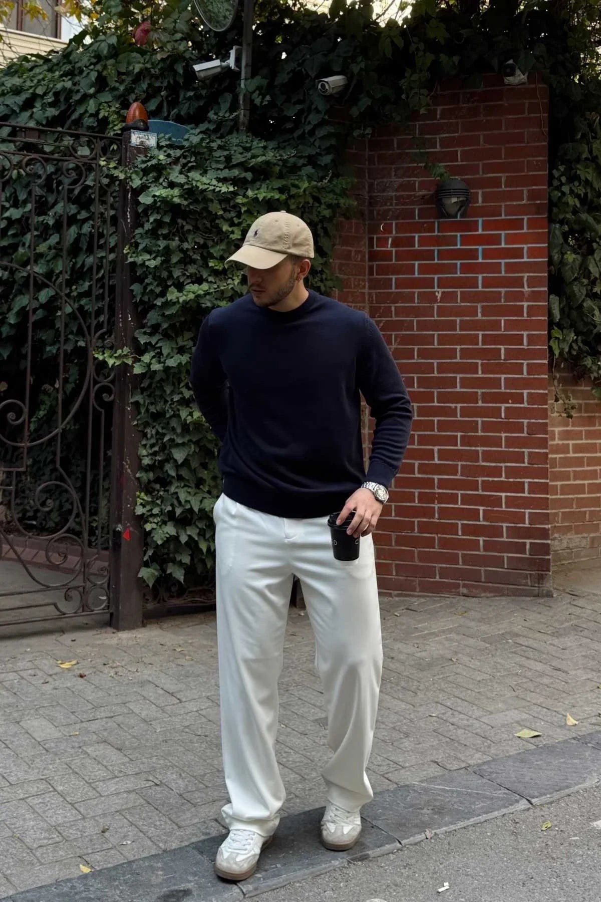 Acton Erkek %100 Organik Pamuk Bisiklet Yaka Triko Kazak