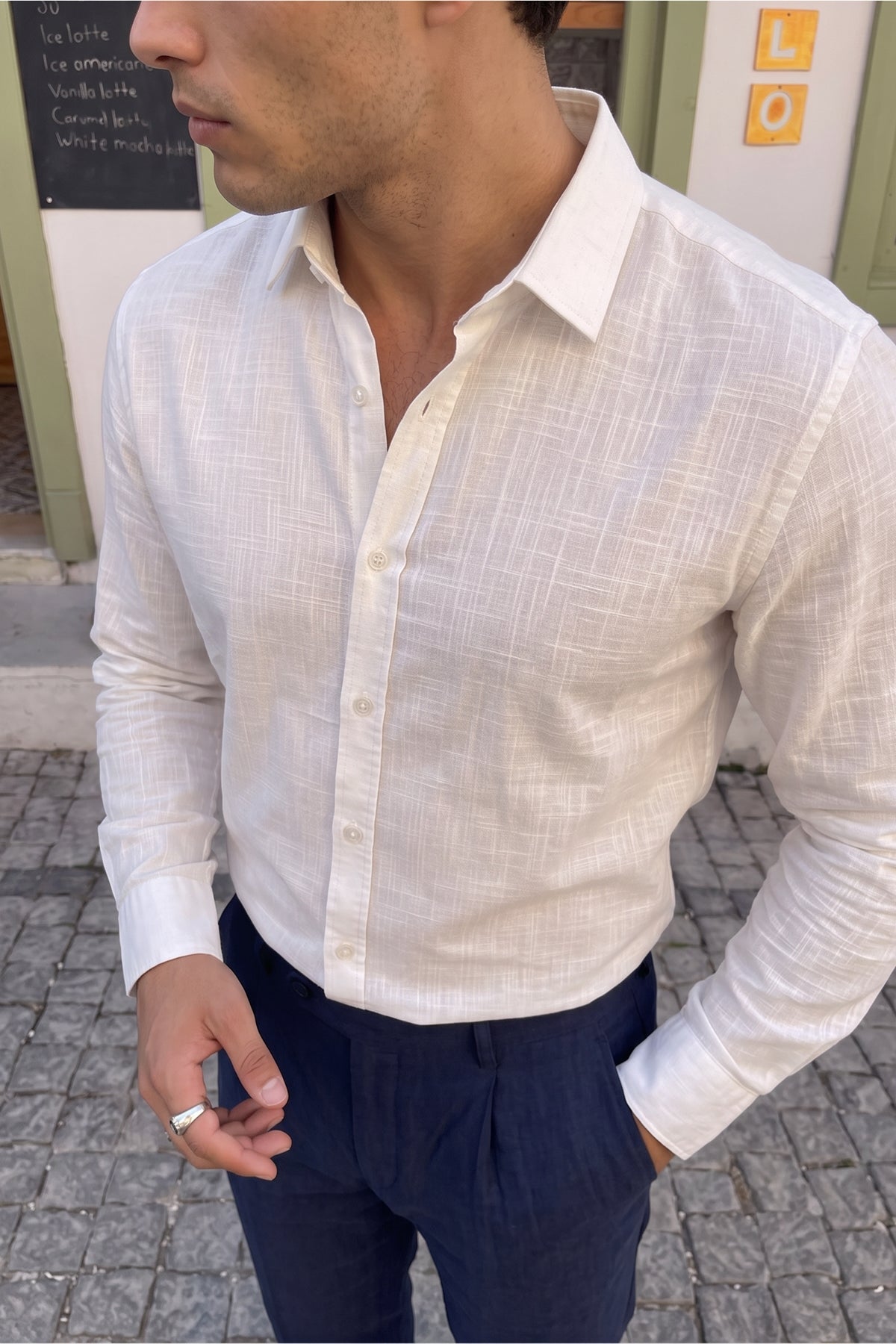 Adra Premium %100 Pamuk Flamlı Regular Fit Erkek Gömlek