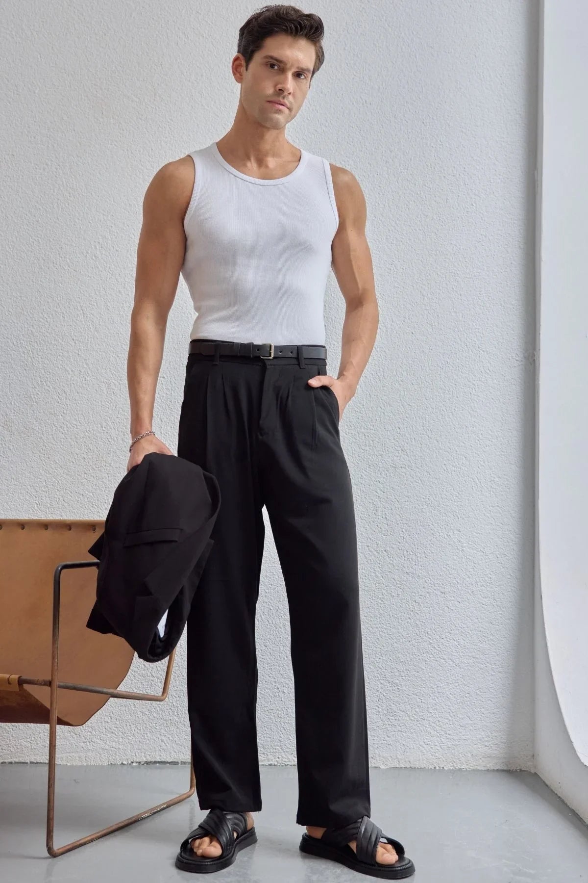 Apka Erkek Halter Yaka Likralı Pamuk Atlet - Livio Ferri