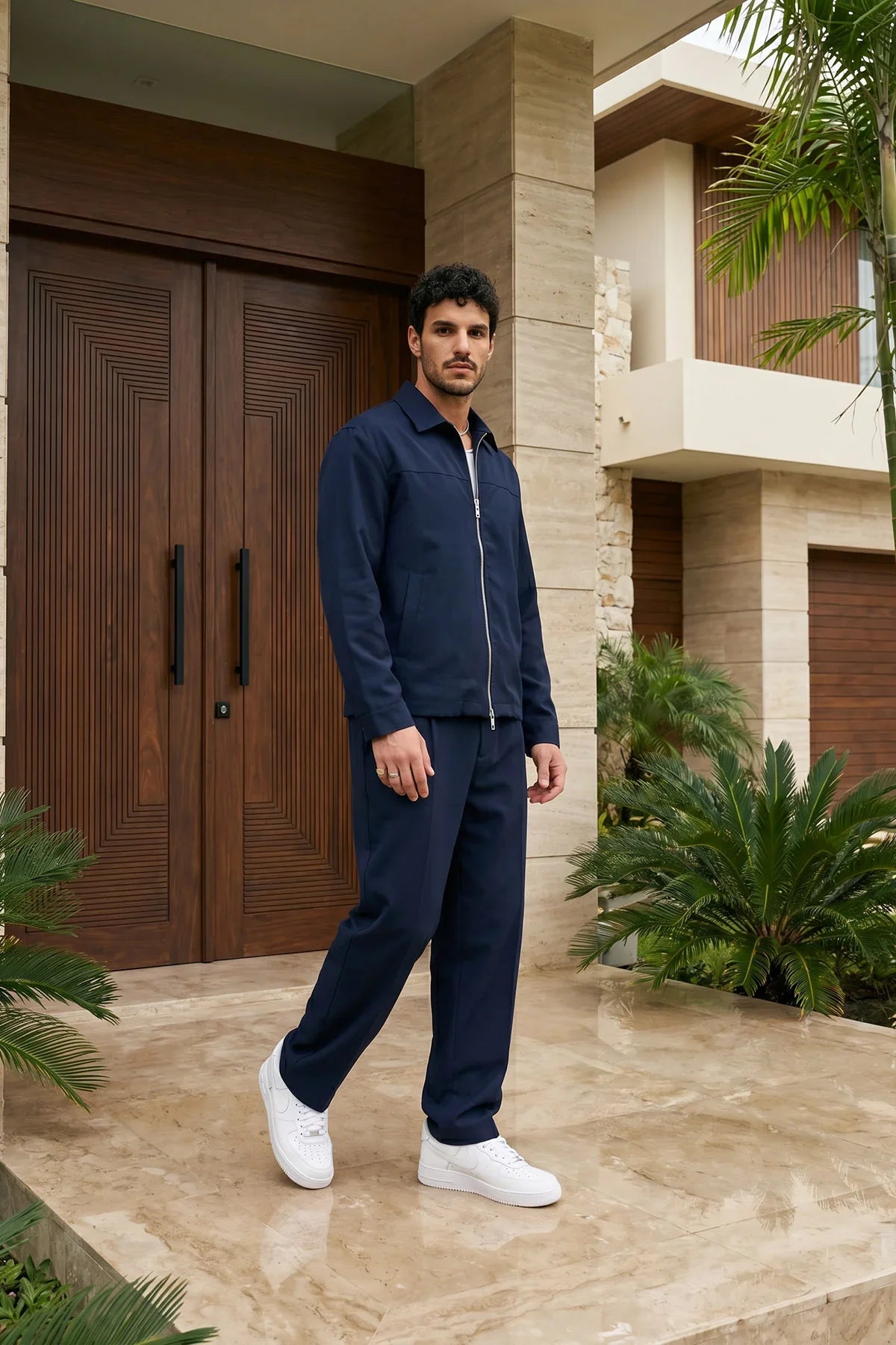 Artigas Premium Fermuarlı Düz Basic Ceket Pantolon Erkek Takım Relax Kalıp - Livio Ferri